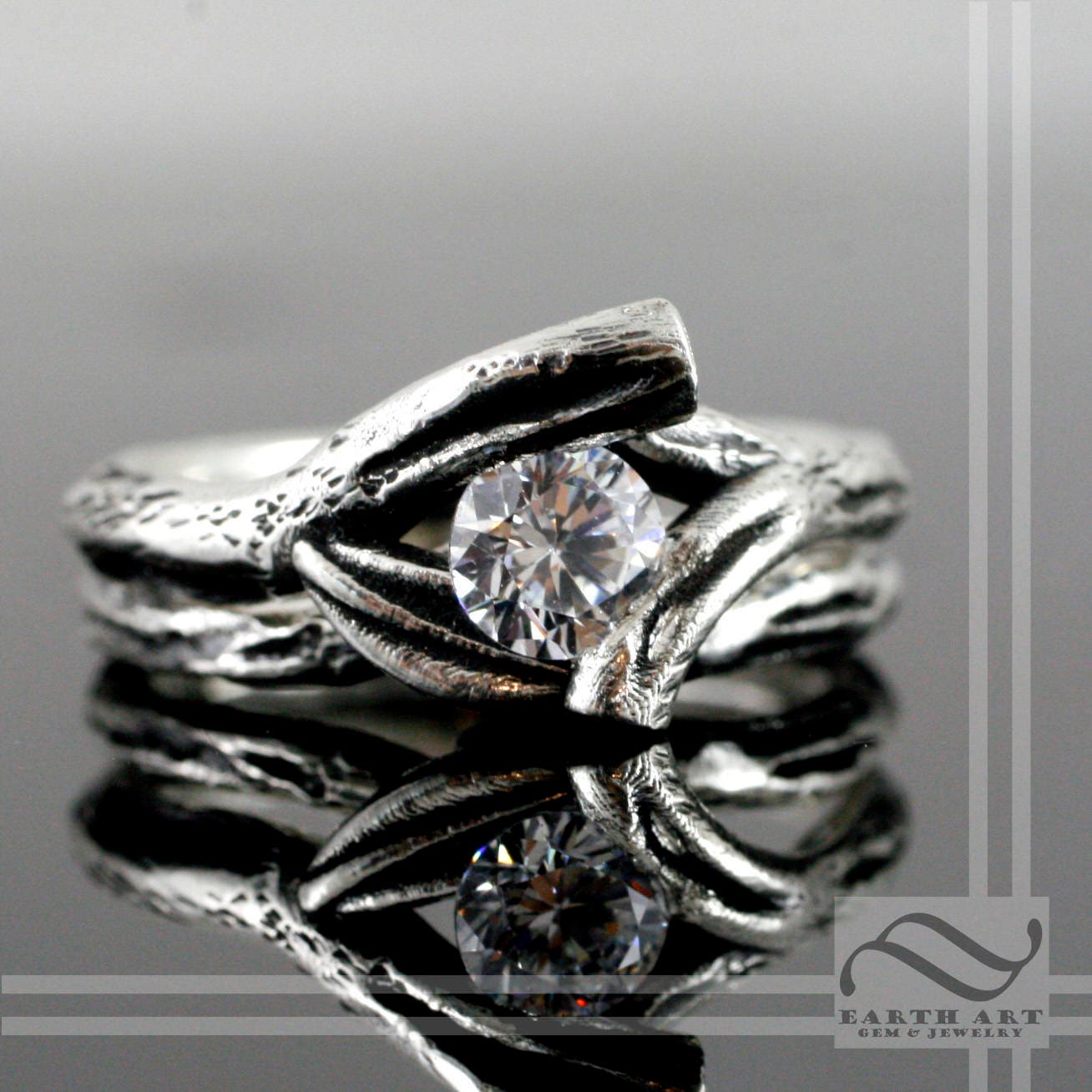 Verschlungene Zweige Hochzeits-Set - Sterling Silber von mooredesign13