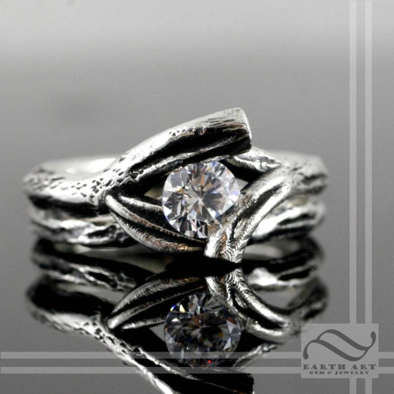 Verschlungene Zweige Hochzeits-Set - Sterling Silber von mooredesign13