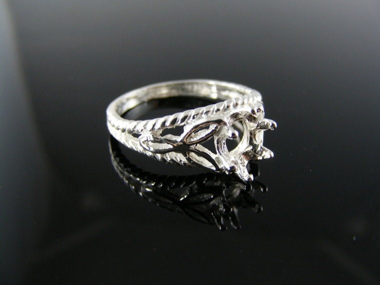 1505 Ring Einstellung Sterling Silber Größe 7, 7 X 5 Mm Ovalen Stein von moosecryjewelry