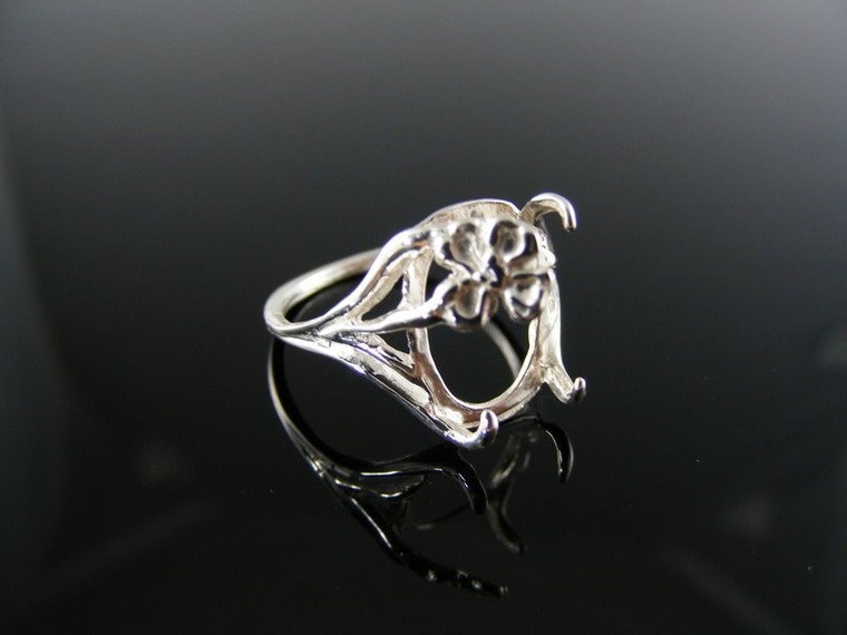 2175 Ring Einstellung Sterling Silber Größe 5, 75, 12 X 10mm Ovalen Stein von moosecryjewelry