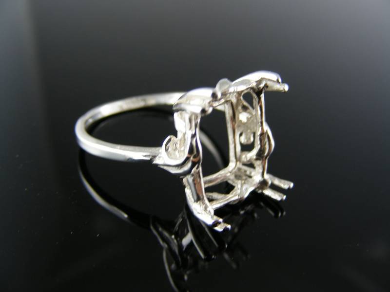 2694 Ring Einstellung Sterling Silber Größe 6, 25, 16 X 12 Mm Smaragd Stein von moosecryjewelry