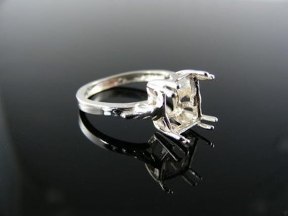 3534 Ring Einstellung Sterling Silber Größe 5, 75, 8x6mm Smaragd Stein von moosecryjewelry