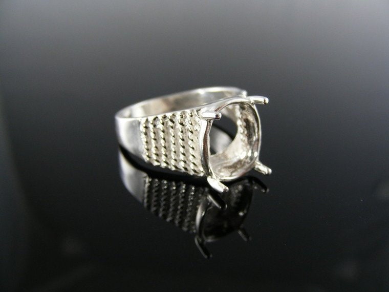 4870 Ring Einstellung Sterling Silber Größe 6, 5, 12 X 10 Mm Ovalen Stein von moosecryjewelry