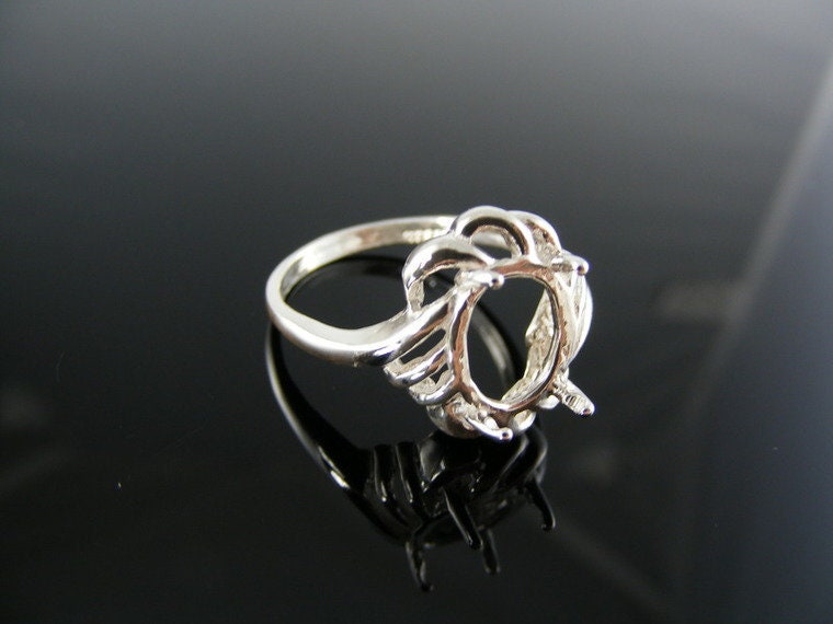 5429 Ring Einstellung Sterling Silber Größe 8, 10x8 Mm Ovalen Stein von moosecryjewelry