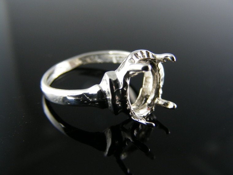 5532 Ring Einstellung Sterling Silber Größe 5, 75, 10x8 Mm Ovalen Stein von moosecryjewelry