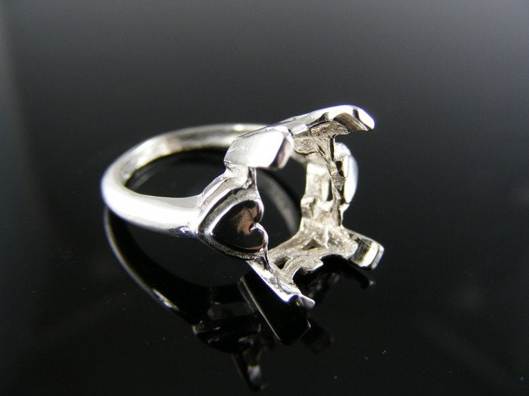 5557 Ring Einstellung Sterling Silber Größe 4, 5, 10x8 Mm Smaragd Stein von moosecryjewelry