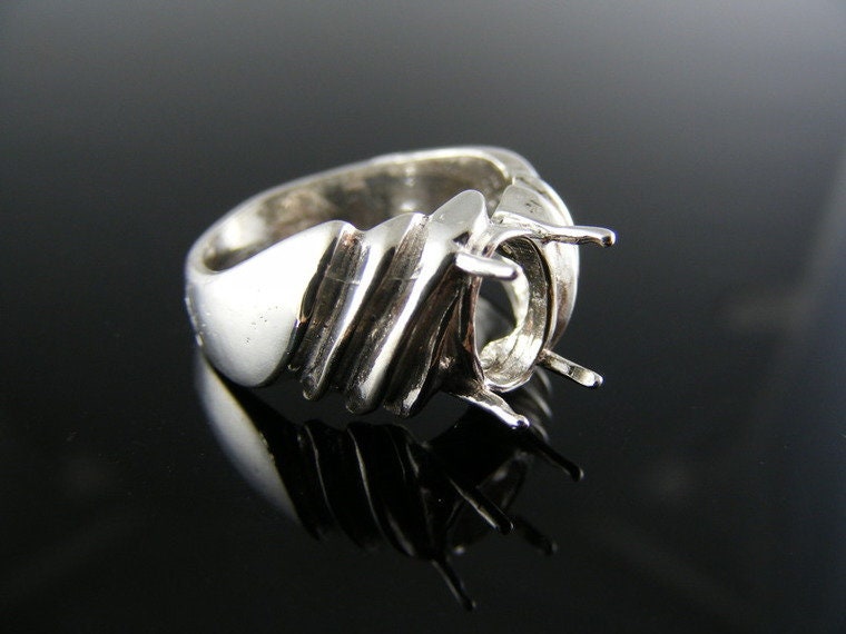 5568 Ring Einstellung Sterling Silber Größe 6, 9 X 7 Mm Ovalen Stein von moosecryjewelry