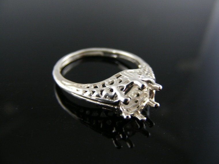 5578 Ring Einstellung Sterling Silber Größe 4, 5, 6, 5 Mm Runde Stein von moosecryjewelry