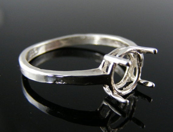 5593 Sterling Silber Ring Einstellung, 7 X 5 Mm Runde Facettierten Edelstein, Größe 8 [Kostenloser Versand Und Größe] von moosecryjewelry