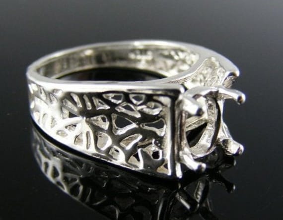 5602 Sterling Silber Filigrane Ring-Einstellung, 7x5 Oval Facettierte Edelstein, Größe 7, 5 [Kostenloser Versand Und Größe] von moosecryjewelry