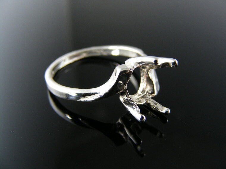 5603 Ring Einstellung Sterling Silber Größe 7, 75, 10x8 Mm Ovalen Stein von moosecryjewelry