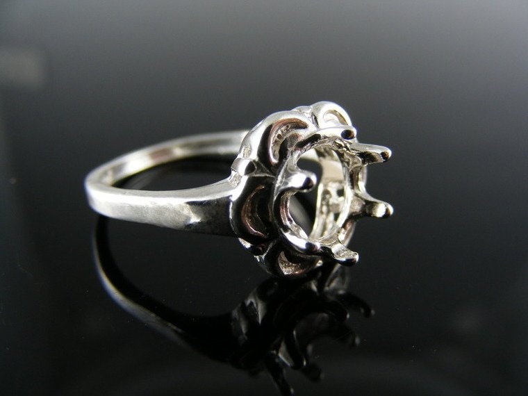 5604 Ring Einstellung Sterling Silber Größe 7, 5, 7, 5 Mm Runde Stein von moosecryjewelry