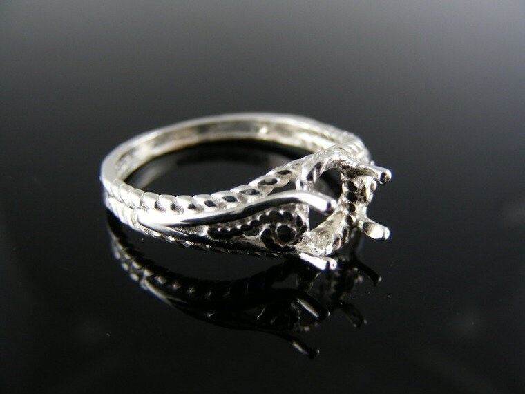 5605 Ring Einstellung Sterling Silber Größe 8, 7x5 Mm Ovalen Stein von moosecryjewelry