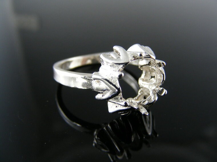 5606 Ring Einstellung Sterling Silber Größe 7, 5, 8, 5 Mm Runde Stein von moosecryjewelry