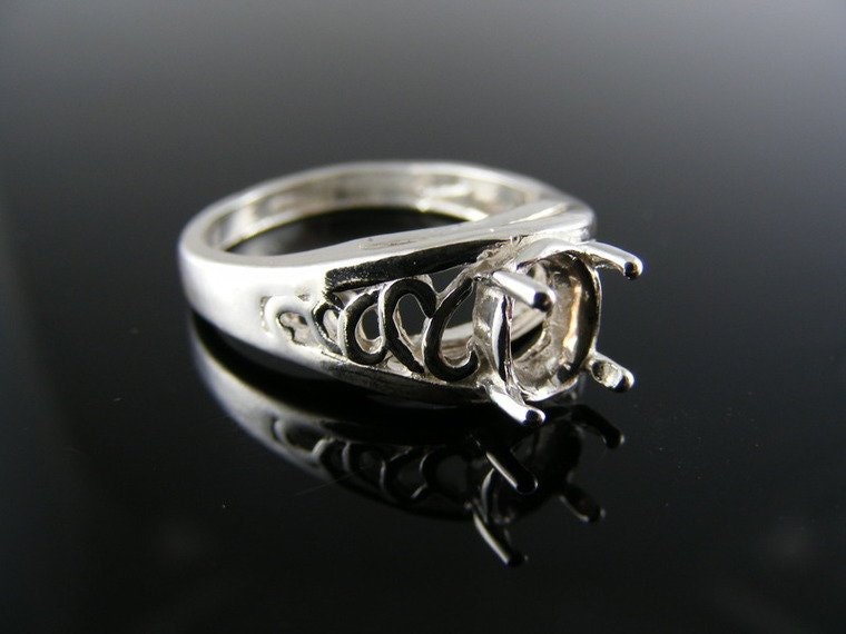 5611 Ring Einstellung Sterling Silber Größe 7, 75, 7x5 Mm Ovalen Stein von moosecryjewelry