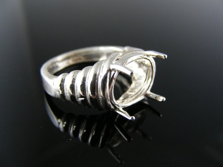 5612 Ring Einstellung Sterling Silber Größe 6, 25, 12 X 10 Mm Ovalen Stein von moosecryjewelry
