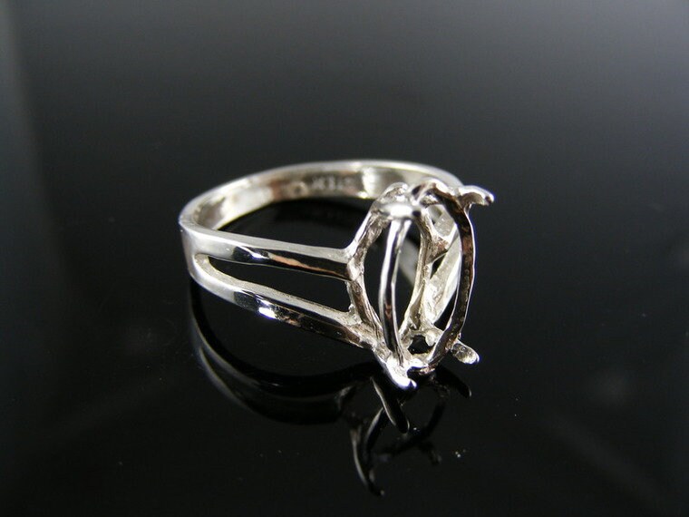 5619 Ring Einstellung Sterling Silber Größe 6, 12 X 6 Mm Marquise Stein von moosecryjewelry