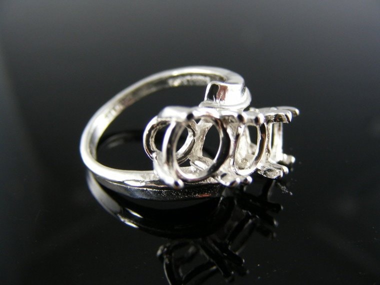 5622 Ring Einstellung Sterling Silber Größe 6, 3 6, 5 Mm Runde Steine von moosecryjewelry