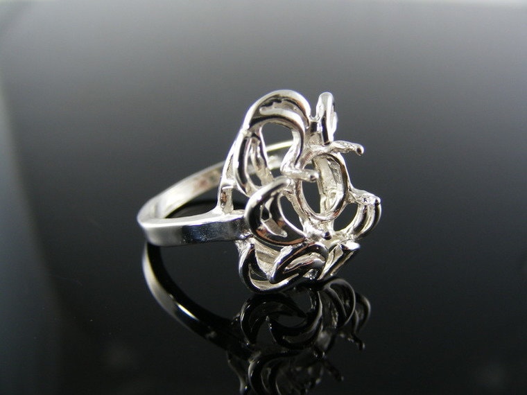 5624 Ring Einstellung Sterling Silber Größe 7, 75, 8x6mm Ovalen Stein von moosecryjewelry