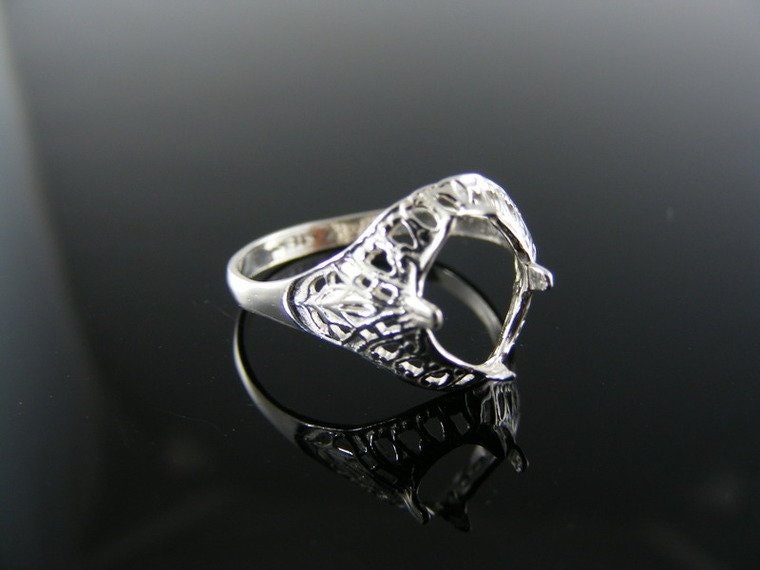 5628 Ring Einstellung Sterling Silber Größe 6, 25, 8 X 6 Mm Smaragd Stein von moosecryjewelry