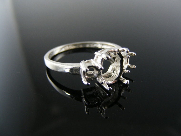 5630 Ring Einstellung Sterling Silber Größe 7, 5, 2 3mm Runde 1 8x6mm Ovale Steine von moosecryjewelry