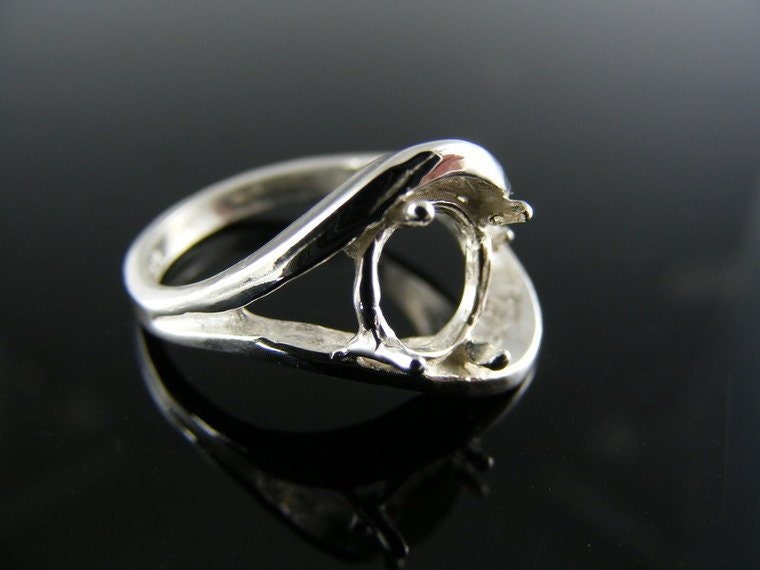 5631 Ring Einstellung Sterling Silber Größe 6, 5, 7, 5 Mm Runde Stein von moosecryjewelry