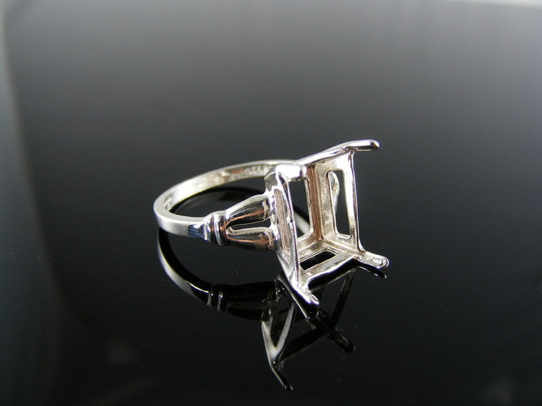 5632 Ring Einstellung Sterling Silber Größe 8, 12 X 10 Mm Smaragd Stein von moosecryjewelry