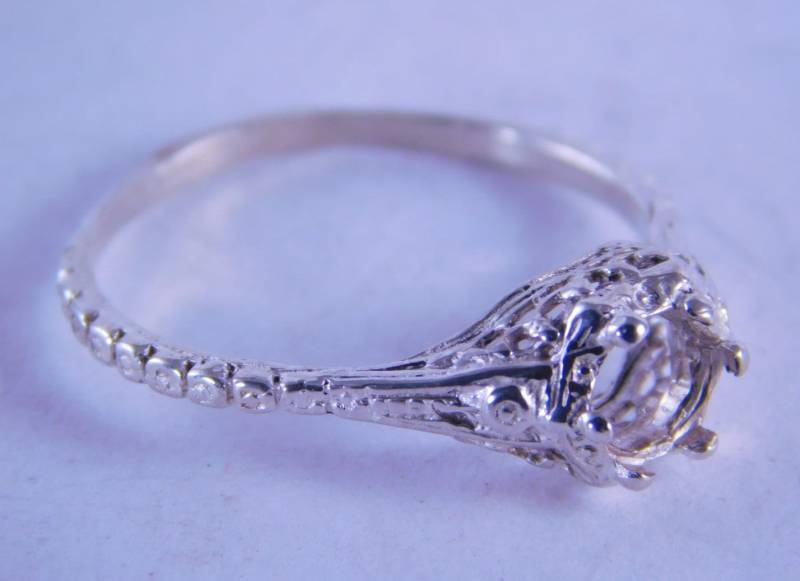 6040 Sterling Silber Ring Einstellung, 5, 5 Mm Runde Facettierten Edelstein, Größe 8, 25 [Kostenloser Versand Und Dimensionierung] von moosecryjewelry