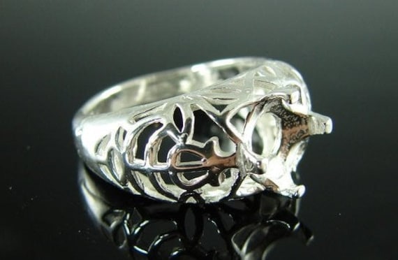 6196 Sterling Silber Ring 9 Mm Rund Facettiert Edelstein, Größe 8.25 [Kostenloser Versand Und Größe] von moosecryjewelry