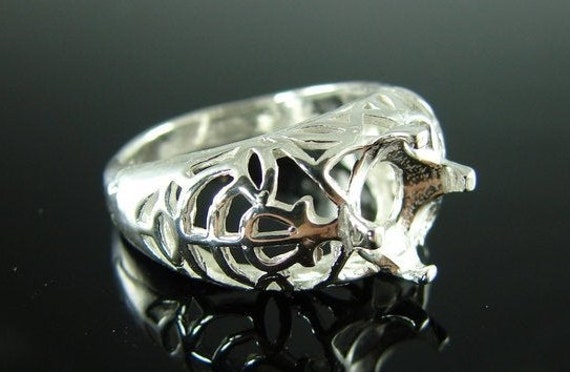 6196 Sterling Silber Ring 9 Mm Rund Facettiert Edelstein, Größe 8.25 [Kostenloser Versand Und Größe] von moosecryjewelry