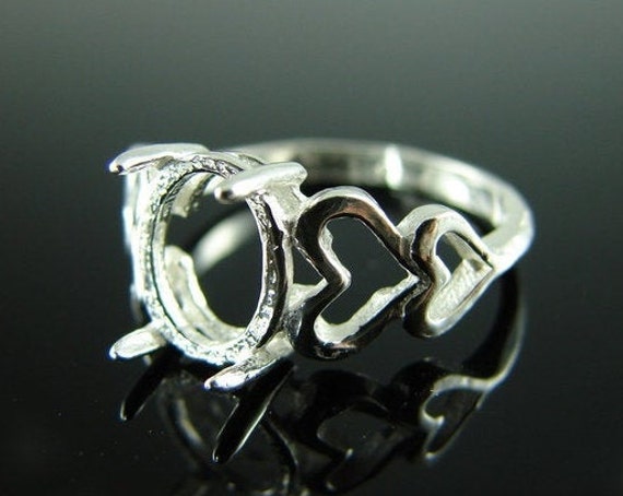 6197 Sterling Silber Ringfassung, 10x8 Mm Oval Facettiert Oder Cabochon Edelstein, Größe 7, 25 [Versandkostenfrei Und Größengrösse] von moosecryjewelry