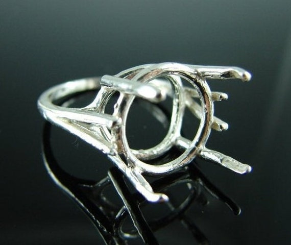 6201 Sterling Silber Ring Einstellung, 15 Mm Runde Facettierten Edelstein, Größe 7, 25 [Kostenloser Versand Und Dimensionierung] von moosecryjewelry