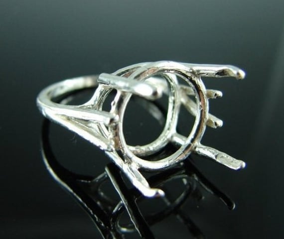 6201 Sterling Silber Ring Einstellung, 15 Mm Runde Facettierten Edelstein, Größe 7, 25 [Kostenloser Versand Und Dimensionierung] von moosecryjewelry