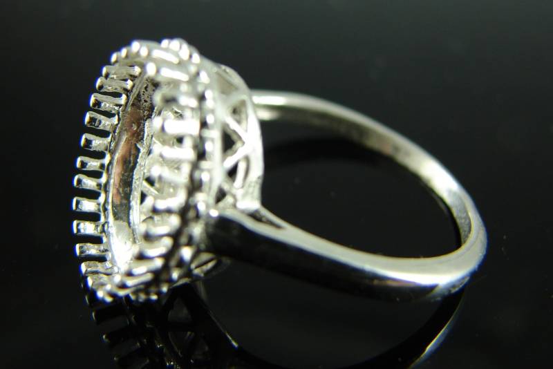 6203 Sterling Silber Ring 12x10 Mm Oval Facettiert Edelstein, Größe 8, 5 [Kostenloser Versand Und Größe] von moosecryjewelry