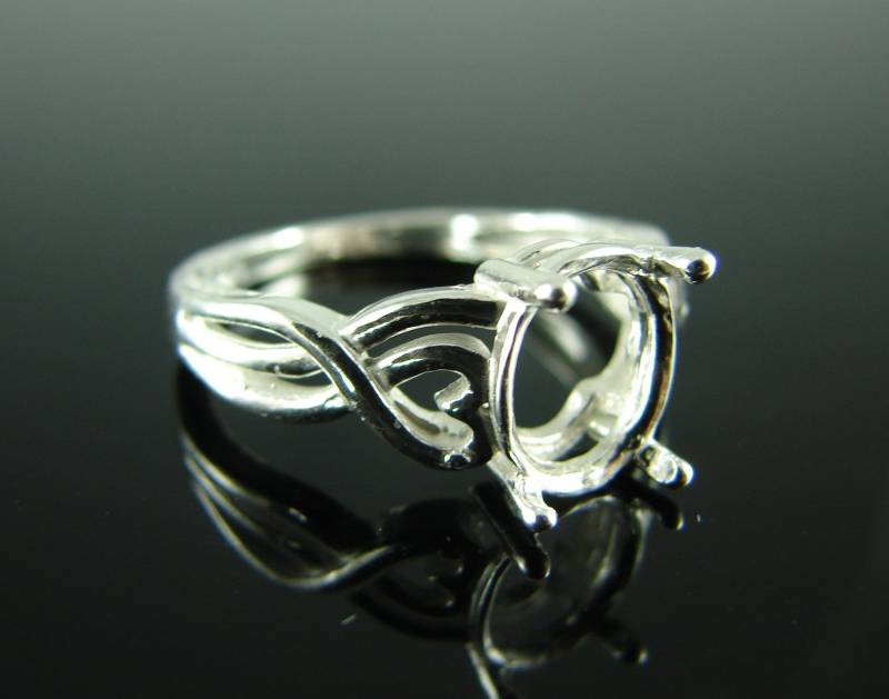 6206 Sterling Silber Ring Einstellung, 9 X 7 Mm Oval Facettierten Edelstein, Größe [Kostenloser Versand Und Dimensionierung] von moosecryjewelry