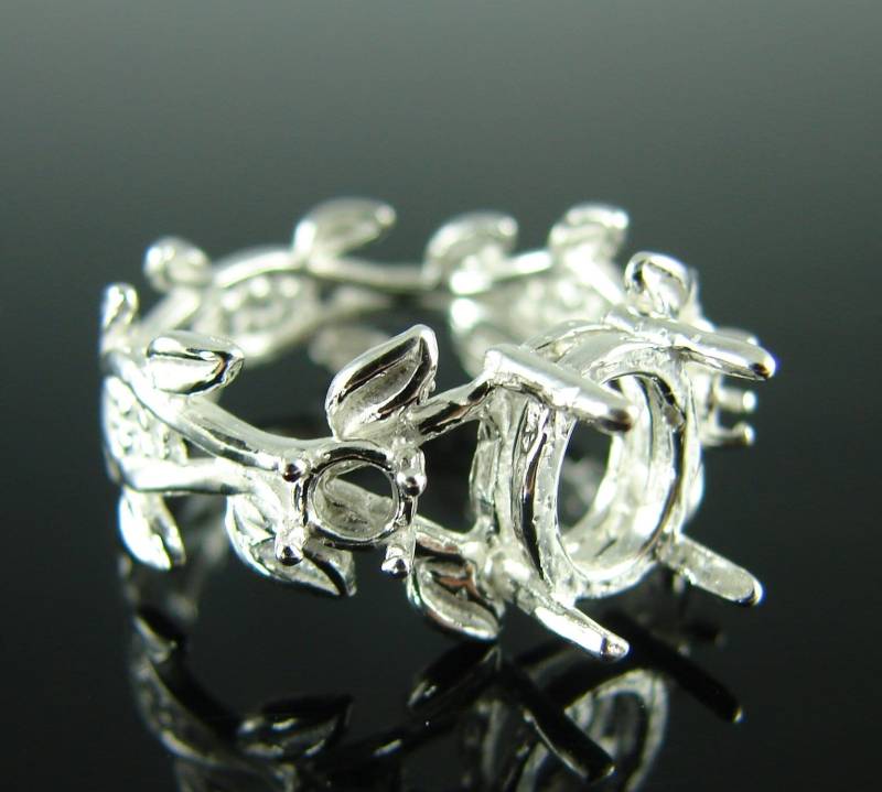 6208 Sterling Silber Ring 1 - 9x7 Mm Oval & 2 3, 5 Rund Edelstein, Größe 8[Kostenloser Versand Und Größe] von moosecryjewelry