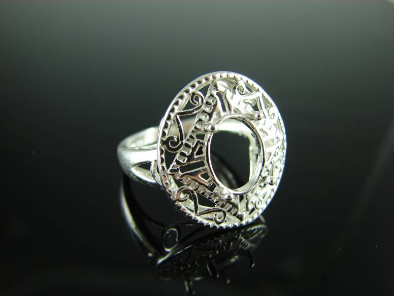 6210 Ring Einstellung Sterling Silber Größe 8, 11 X 9 Oval Geschnitten Edelstein von moosecryjewelry