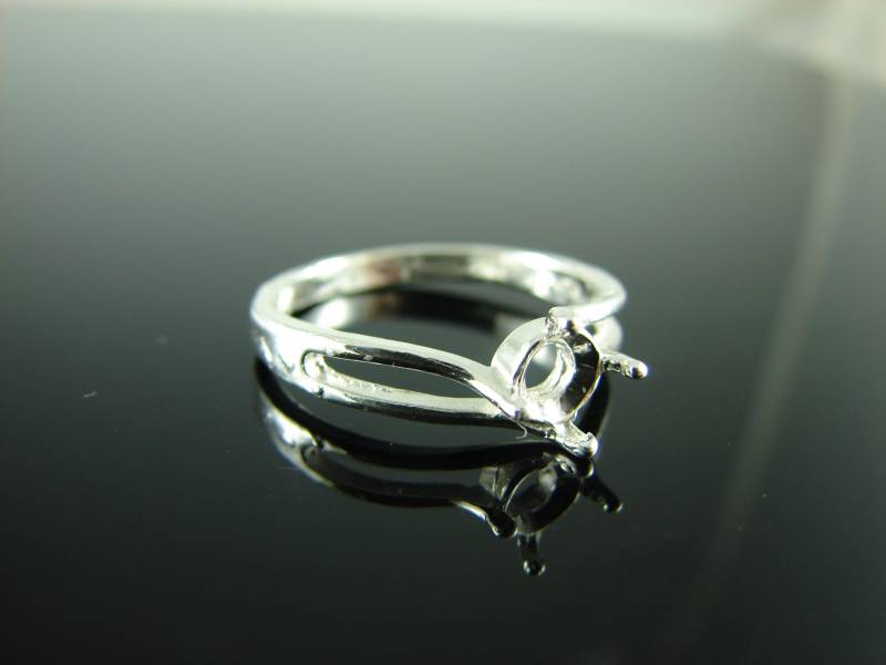 6213 Ring Einstellung Sterling Silber Größe 8, 25, 6 Mm Runde Edelstein von moosecryjewelry