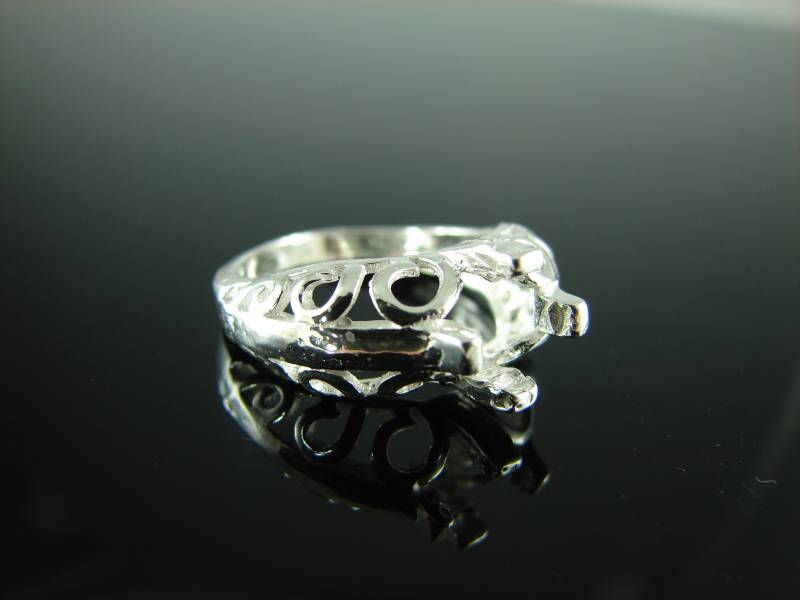 6217 Ring Einstellung Sterling Silber Größe 7, 25, 8 Mm Runde Edelstein von moosecryjewelry