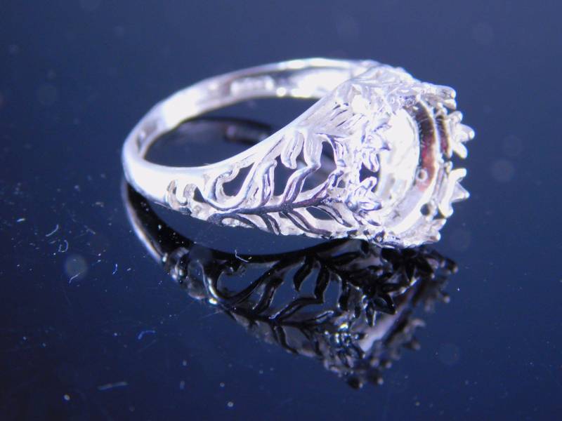 6221 Ring Antiker Stil 10 Mm Runde Stein Größe 6, 5 Kostenloser Versand Und Kostenlose Dimensionierung von moosecryjewelry