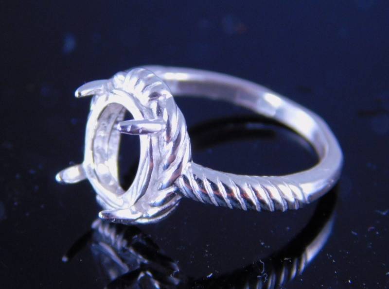 6228 Sterling Silber Ringfassung, 10x8 Mm Oval Oder Cabochon Edelstein, Größe 5.25 [Versandkostenfrei Und Größenlos] von moosecryjewelry