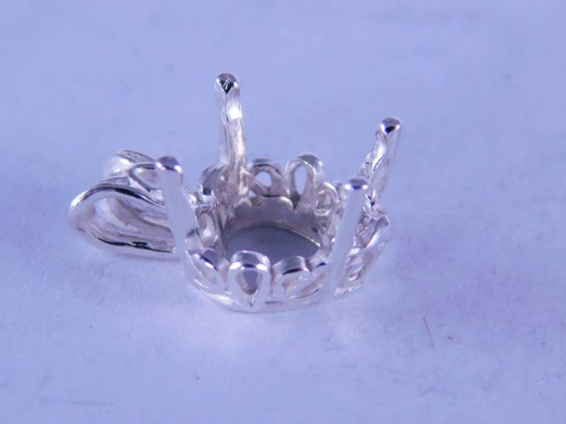 6261 Sterling Silber Filigrane Anhänger, 10 Mm Herz Form Facettiert, Kostenloser Versand von moosecryjewelry