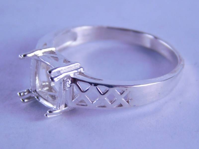6283 Ring Sterling Silber, 7 X Mm Kissen Geschnitten, Größe 8, 5 [Kostenlose Größenund Kostenloser Versand] von moosecryjewelry