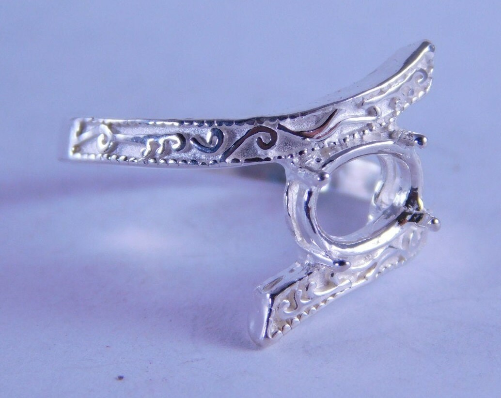 6312 Sterling Silber Ring Einstellung, 8 X 6 Mm Oval Facettierten Edelstein, Größe 7, 5 [Kostenloser Versand Und Dimensionierung] von moosecryjewelry