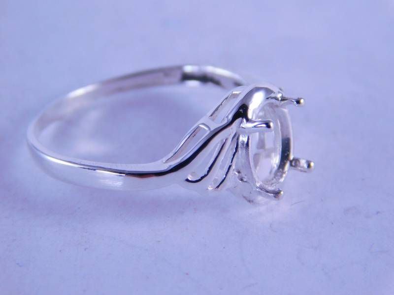 6324 Sterling Silber Ring Einstellung 8 X 6 Mm Ovalen Stein, Größe 7, 5, [Kostenlose Und Kostenloser Versand] von moosecryjewelry