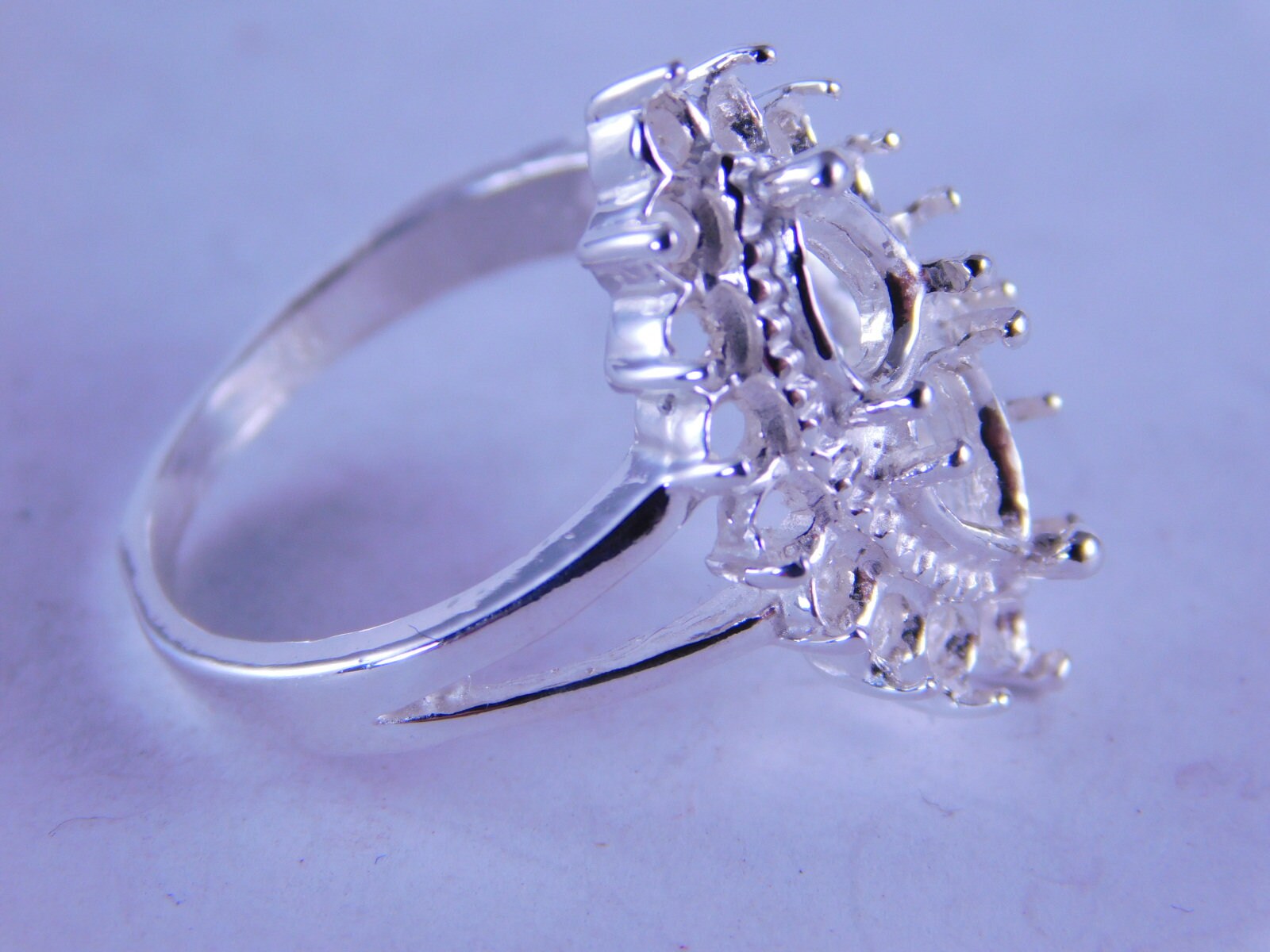 6327 Sterling Silber Ring Einstellung, 2-7x5 Mm Birne Steine Und 16-2, 5 Runde Steine, Größe 8 [Kostenlose Größen - Kostenloser Versand] von moosecryjewelry