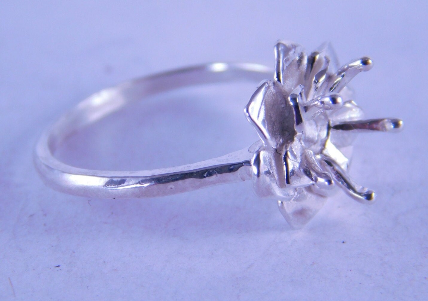 6329 Sterling Silber Ring Einstellung, 8 Mm Runde Facettierten Edelstein, Größe 8, 5 [Kostenloser Versand Und Dimensionierung] von moosecryjewelry