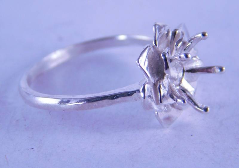 6329 Sterling Silber Ring Einstellung, 8 Mm Runde Facettierten Edelstein, Größe 8, 5 [Kostenloser Versand Und Dimensionierung] von moosecryjewelry