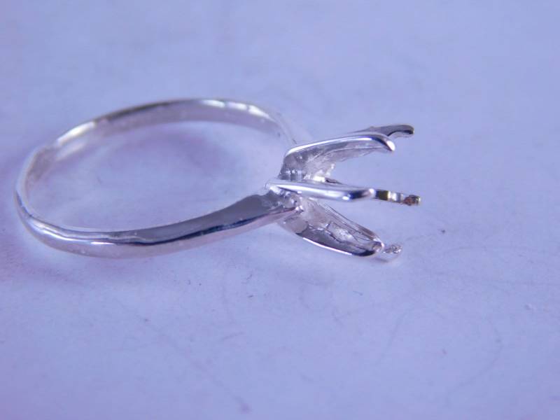 6335 Sterling Silber Ring Fassung, 7 Mm Rund Facettierter Stein, Größe 4.75 [Kostenloser Versand] von moosecryjewelry