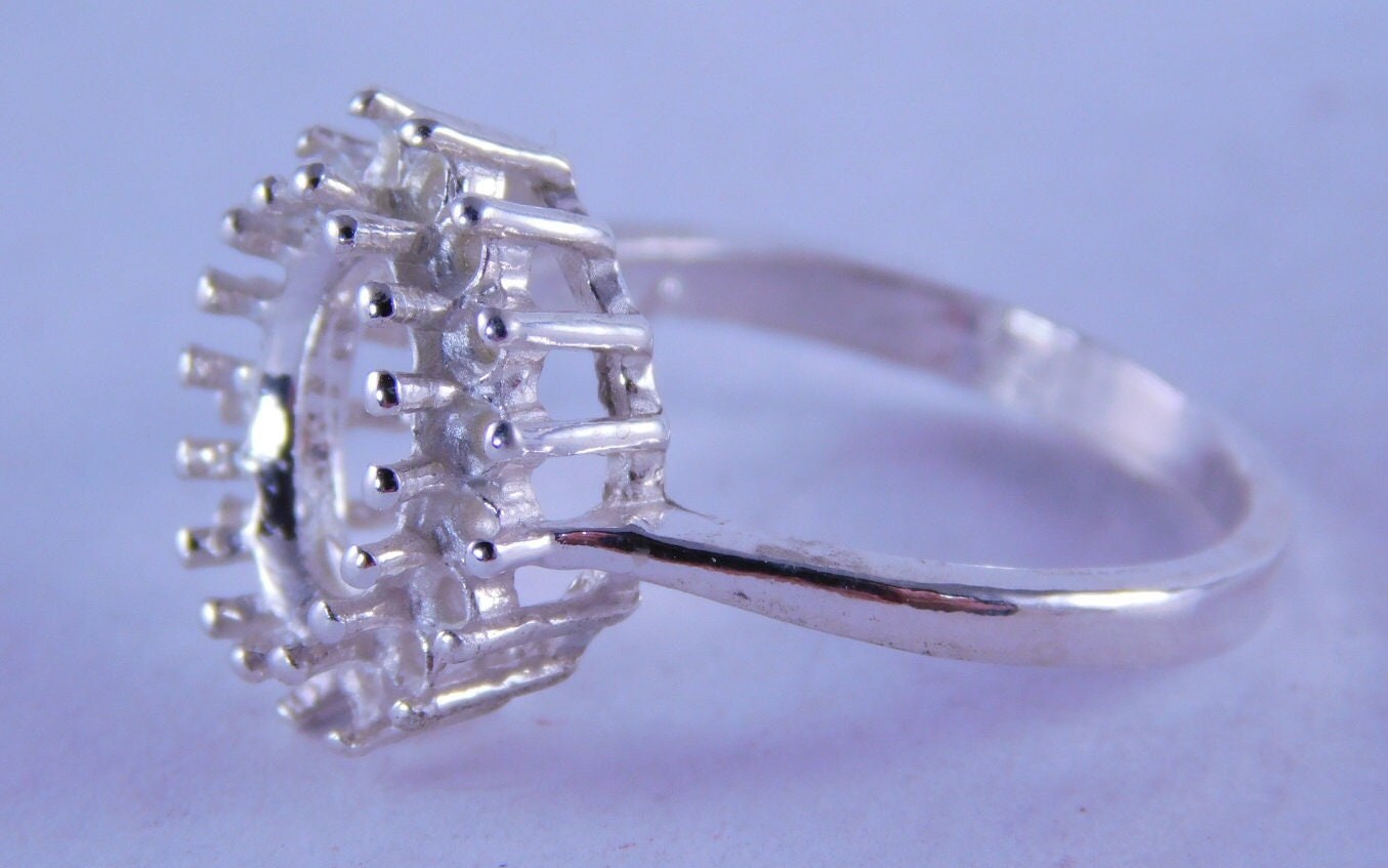 6342 Sterling Silber Ring 9x7 Mm Oval & 16-1, 7 Rund Edelstein, Größe 7, [Versandkostenfrei] von moosecryjewelry